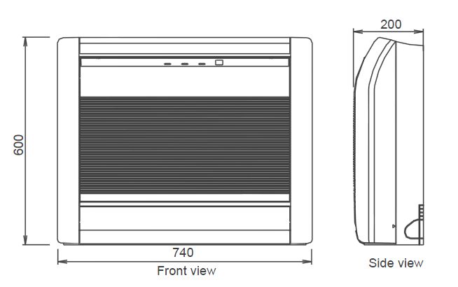 fujitsu general dimenzije parapetne jedinice